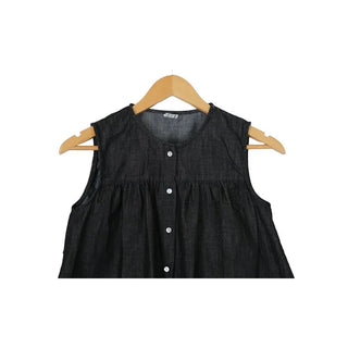Non-faded denim vest