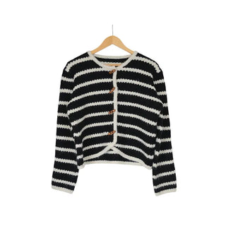 Striped wool cardigan