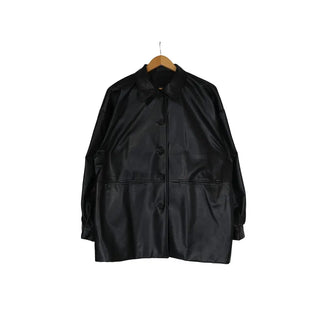 Oversized leather jacket