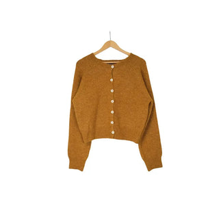Round wool cardigan