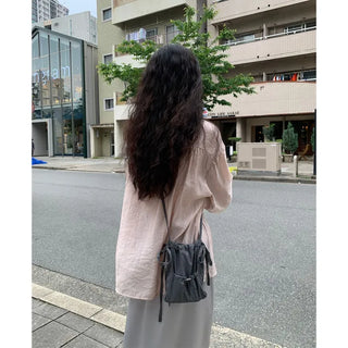 A-line satin long skirt