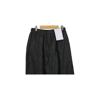Non-faded denim elastic waist pants