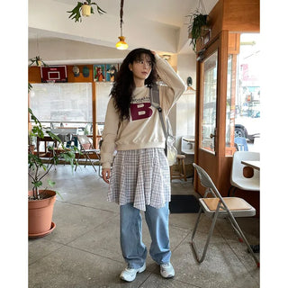 Wide-wash denim pants