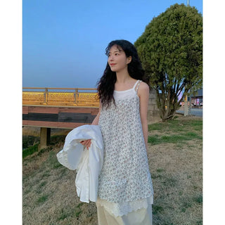 Flower lace sleeveless dress