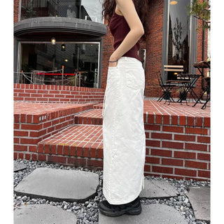 String cotton long skirt