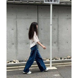 Vintage wide-leg denim pants