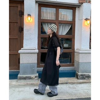 Layered color long dress
