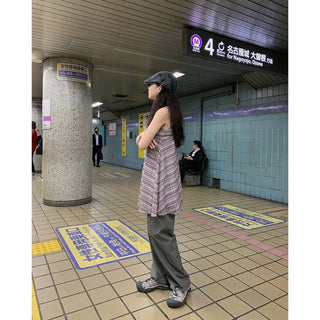 [Lined] Checkered Sleeveless Dress