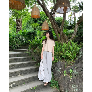 Basic color pigment short-sleeved T-shirt