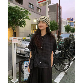 Linen check shirt
