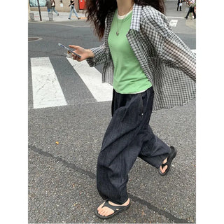 Banding Summer Balloon Denim Pants