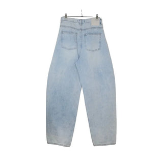 Balloon cotton washed denim pants