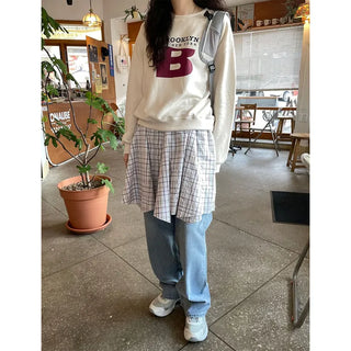 Wide-wash denim pants