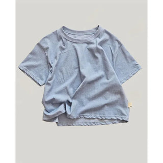 Basic color pigment short-sleeved T-shirt