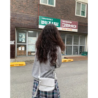 [Lined] Vintage Cotton Check Long Skirt