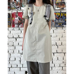 Mini round neck layered dress
