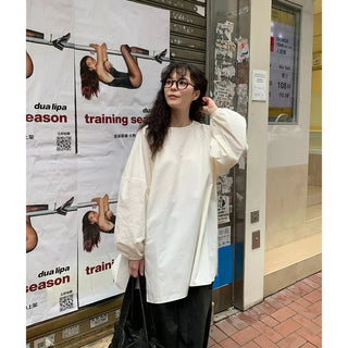Oversized slit puff blouse
