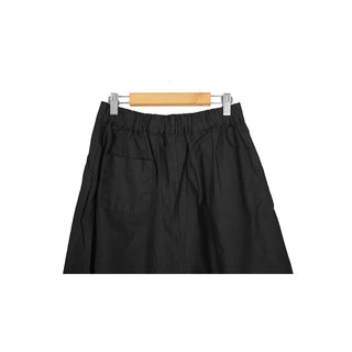 Back elastic cotton long skirt