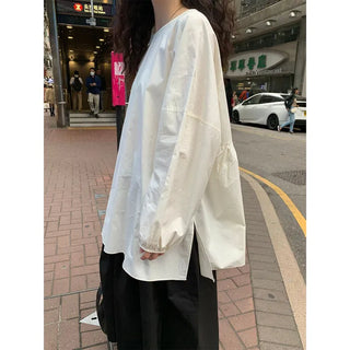Oversized slit puff blouse