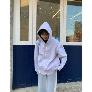 Button-up oversized hoodie