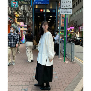 Oversized slit puff blouse