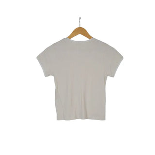 Ribbed lace ribbon T-shirt