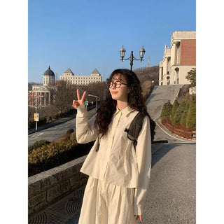 Back elastic cotton long skirt