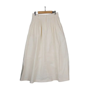 Back elastic cotton long skirt