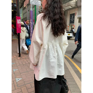 Oversized slit puff blouse
