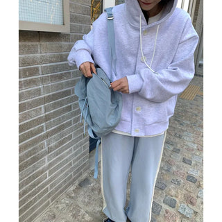 Button-up oversized hoodie