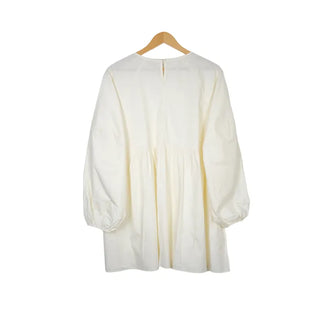 Oversized slit puff blouse