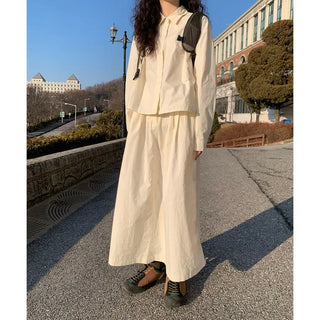 Back elastic cotton long skirt
