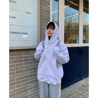 Button-up oversized hoodie