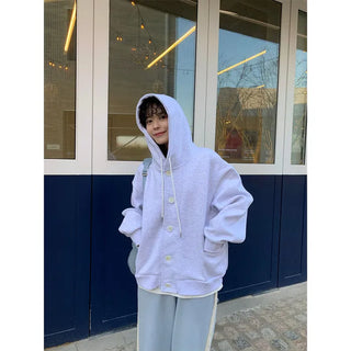 Button-up oversized hoodie