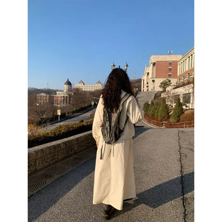 Back elastic cotton long skirt