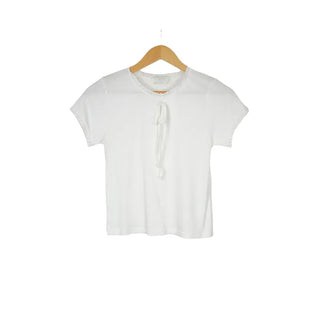 Ribbed lace ribbon T-shirt