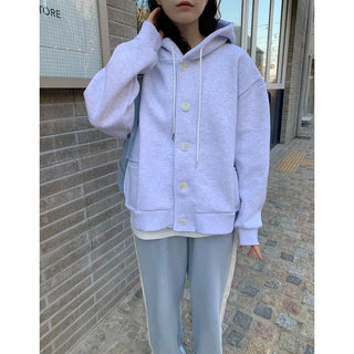 Button-up oversized hoodie