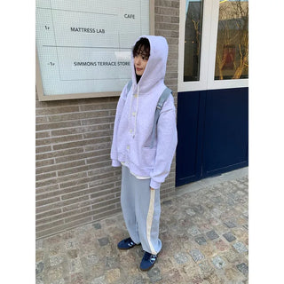 Button-up oversized hoodie