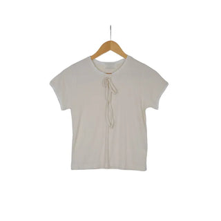 Ribbed lace ribbon T-shirt