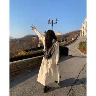 Back elastic cotton long skirt