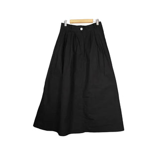 Back elastic cotton long skirt