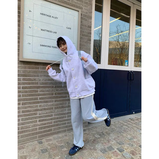 Button-up oversized hoodie