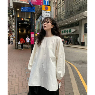 Oversized slit puff blouse