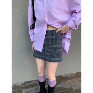 Checkered mini skirt