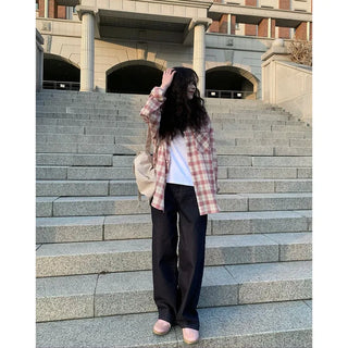Oversized check shirt