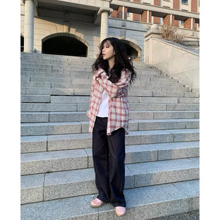 Oversized check shirt