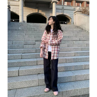 Oversized check shirt
