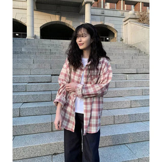 Oversized check shirt