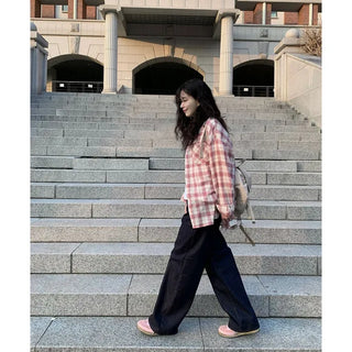 Oversized check shirt