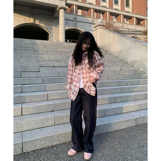Oversized check shirt